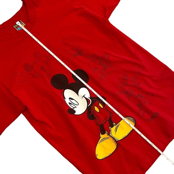 Disney‎ VINTAGE Mickey Mouse Shirt Red Jerry Leigh Single Stitch Tee USA Medium - Picture 8 of 9
